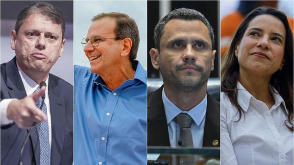 Tarcísio de Freitas (Republicanos), Eduardo Paes (PSD), Cleitinho Azevedo (Republicanos) e Raquel Lyra (PSD) lideram as pesquisas para o governo de seus respectivos estados - Sputnik Brasil