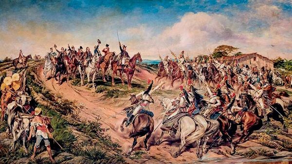 Independência ou Morte (1888), de Pedro Américo. Representação idealizada do momento em que Dom Pedro I declara a emancipação política do Brasil, em 7 de setembro de 1822, às margens do riacho do Ipiranga - Sputnik Brasil