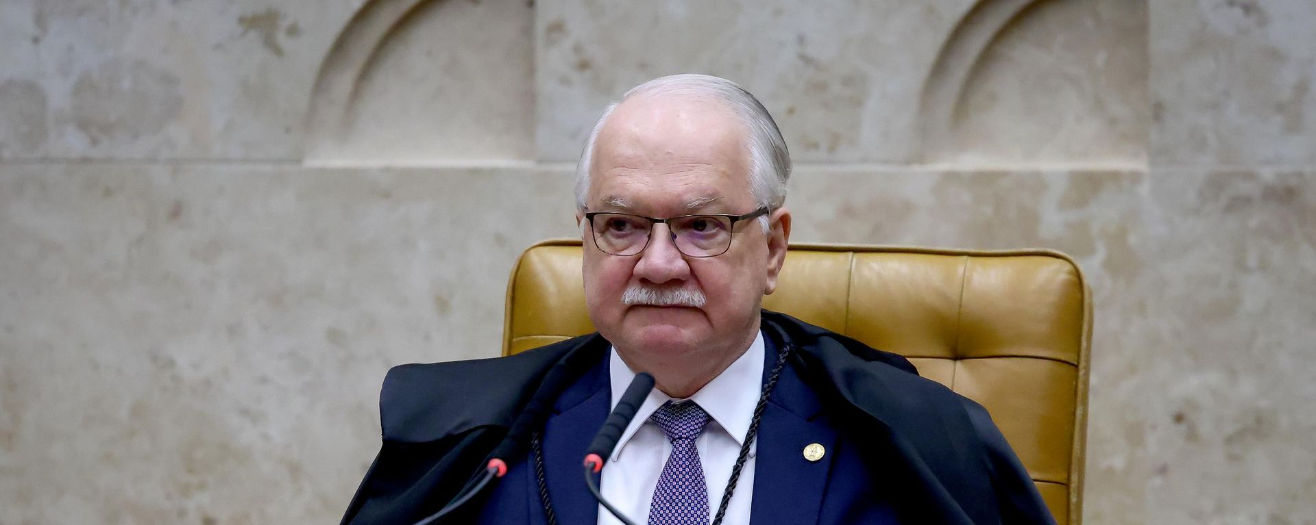 O presidente do Supremo Tribunal Federal (STF), Edson Fachin, durante sessão plenária em 3 de setembro de 2026 - Sputnik Brasil, 1920, 08.09.2026