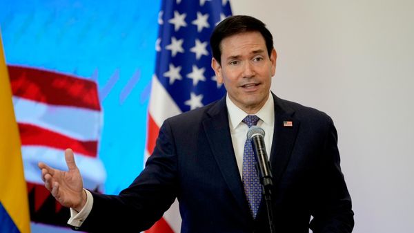 O secretário de Estado dos EUA, Marco Rubio, durante coletiva de imprensa em Barranquilla, na Colômbia, em 8 de setembro de 2026 - Sputnik Brasil