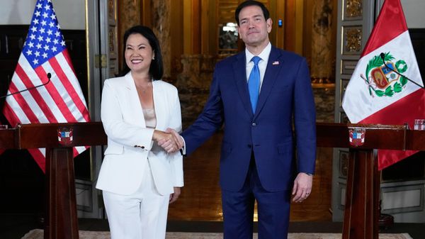 A presidente do Peru, Keiko Fujimori, e o secretário de Estado dos EUA, Marco Rubio. - Sputnik Brasil