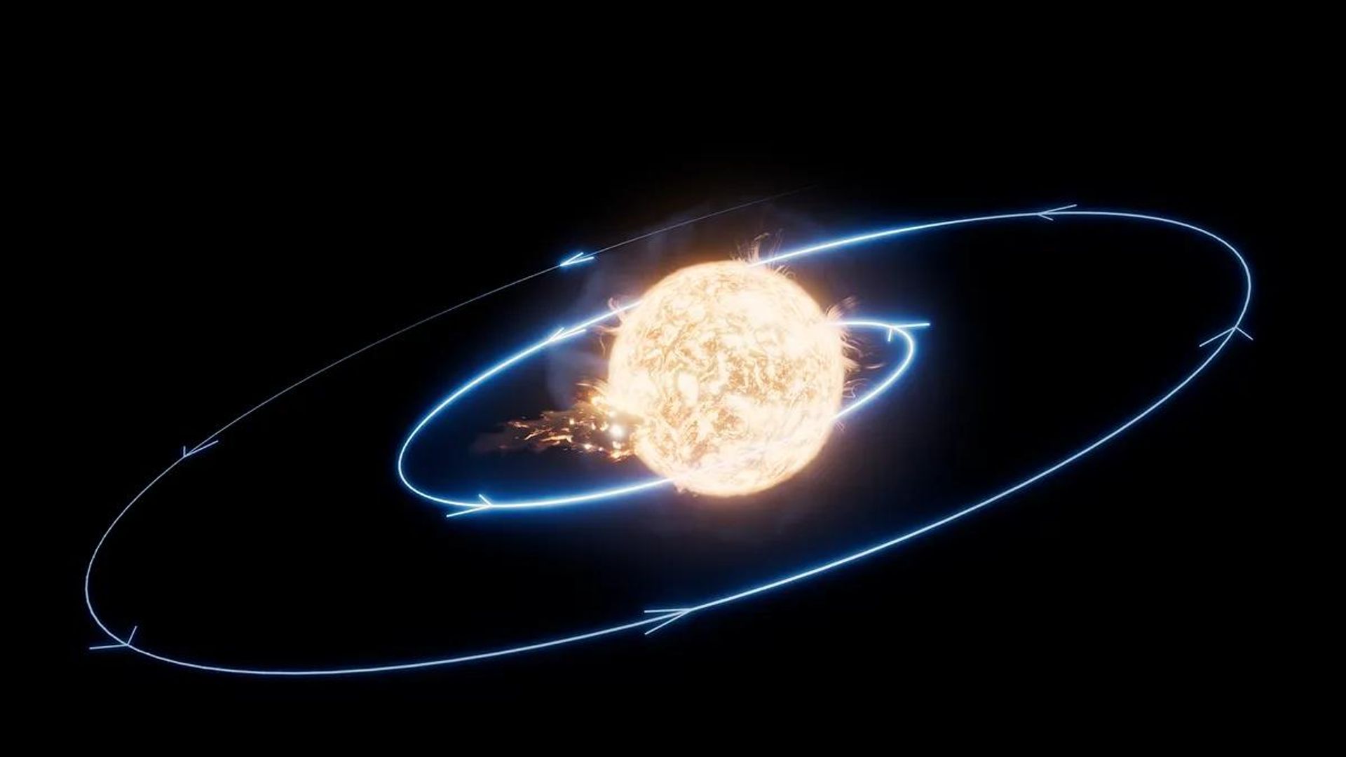 O planeta foi completamente engolido pela estrela, o que lançou para longe o gás das camadas externas da estrela O planeta foi completamente engolido pela estrela, o que lançou para longe o gás das camadas externas da estrela