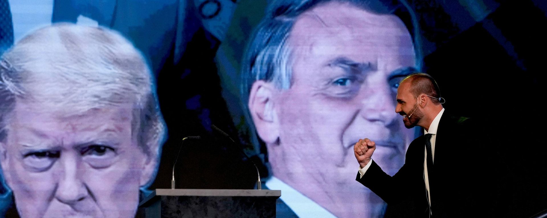 O ex-deputado Eduardo Bolsonaro durante discurso em convenção de conservadores em Buenos Aires. Argentina, 4 de dezembro de 2024 - Sputnik Brasil, 1920, 16.09.2026