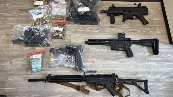 Armas apreendidas com Jorge Eduardo Barreto de Andrade Filho, o Jorge Canella. - Sputnik Brasil