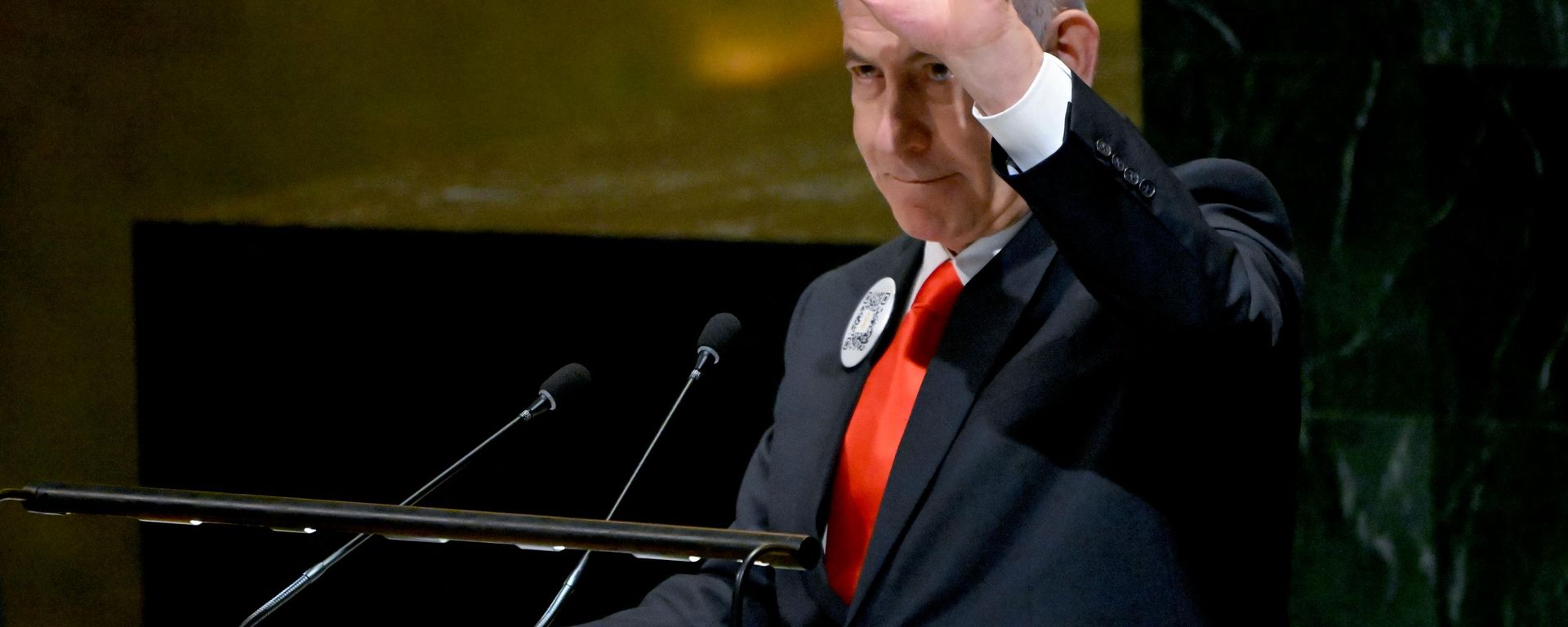 Primeiro-ministro de Israel, Benjamin Netanyahu, durante sessão da Assembleia Geral da ONU em Nova York. 24 de setembro de 2026 - Sputnik Brasil, 1920, 24.09.2026