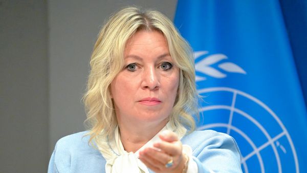 A representante oficial do Ministério das Relações Exteriores da Rússia, Maria Zakharova, durante uma coletiva de imprensa em Nova York. Estados Unidos, 26 de setembro de 2026 - Sputnik Brasil
