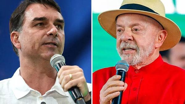 Candidatos à Presidência Flávio Bolsonaro (PL-RJ) e Luiz Inácio Lula da Silva (PT) - Sputnik Brasil