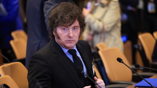 O presidente da Argentina, Javier Milei, durante encontro com autoridades em Nova York, nos Estados Unidos, em 22 de setembro de 2026 - Sputnik Brasil