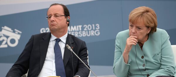 Angela Merkel e François Hollande - Sputnik Brasil