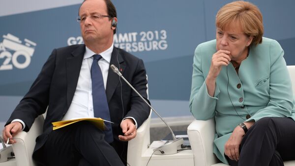 Angela Merkel e François Hollande - Sputnik Brasil