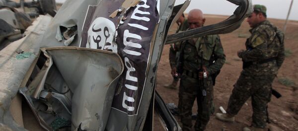 Automóvel do EI destruído durante um golpe aéreo - Sputnik Brasil