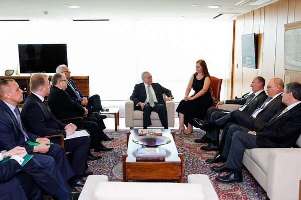 Presidente Temer reunido em Brasília com a delegação russa liderada pelo General Nikolay Patrushev - Sputnik Brasil