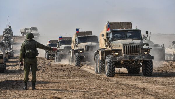 Equipamento militar russo durante manobras conjuntas dos países da Organização do Tratado de Segurança Coletiva no território de Tajiquistão - Sputnik Brasil
