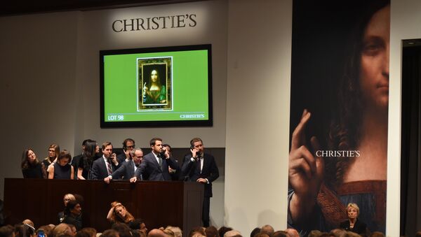 Participantes no leilão na Christie’s fazem ofertas de compra da obra de Leonardo da Vinci, Salvator Mundi - Sputnik Brasil