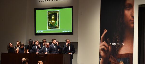 Participantes no leilão na Christie’s fazem ofertas de compra da obra de Leonardo da Vinci, Salvator Mundi - Sputnik Brasil