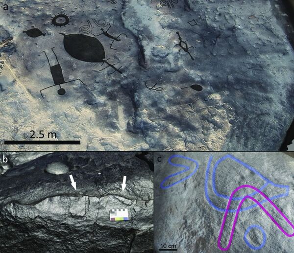 Pinturas rupestres dos Raudales de Atures, na Venezuela Pinturas rupestres dos Raudales de Atures, na Venezuela - Sputnik Brasil
