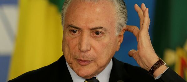 Presidente do Brasil, Michel Temer, no Palácio do Planalto em Brasília - Sputnik Brasil