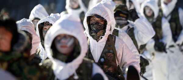 Treinamento de fuzileiros navais sul-coreanos e norte-americanos que decorre em Pyeongchang - Sputnik Brasil