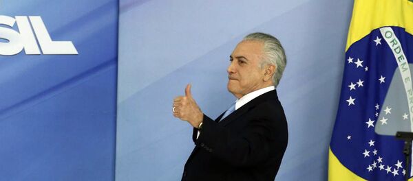 Michel Temer durante coletiva em Brasília - Sputnik Brasil