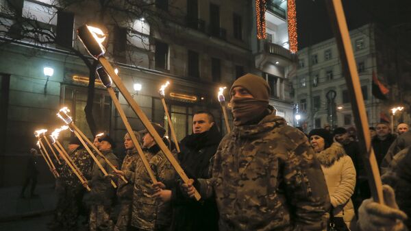 Marcha nacionalista em Kiev - Sputnik Brasil
