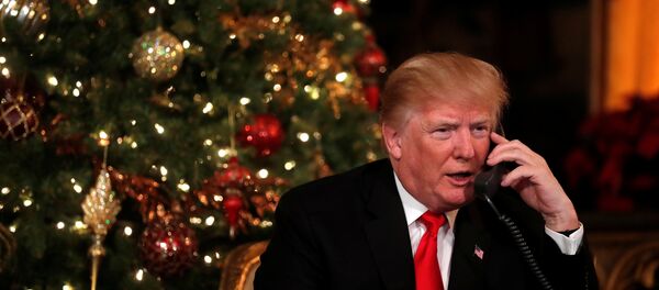 Presidente norte-americano, Donald Trump, falando ao telefone - Sputnik Brasil