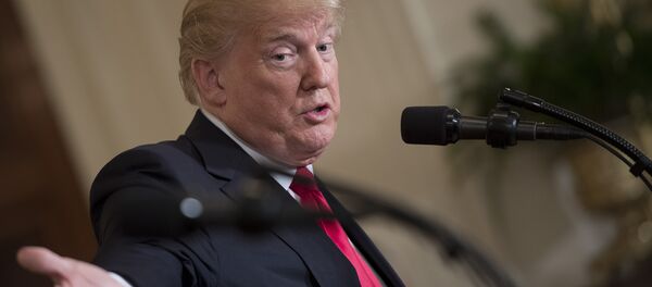 Presidente norte-americano, Donald Trump, durante a coletiva de imprensa - Sputnik Brasil
