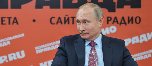 O presidente russo, Vladimir Putin, durante encontro com mídia russa em 11 de janeiro de 2018 - Sputnik Brasil