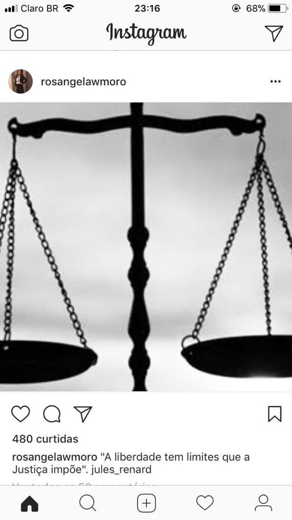 Publicação de Rosângela Wolff Moro.  - Sputnik Brasil