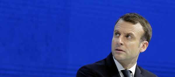 O presidente da França, Emmanuel Macron, é visto durante o Fórum Econômico Internacional em Davos em 24 de janeiro de 2018 - Sputnik Brasil