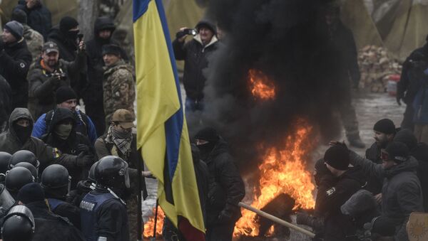 Apoiadores de Mikhail Saakashvili protestam em Kiev, foto de arquivo - Sputnik Brasil