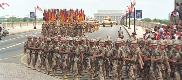 Parada militar dedicada à vitória na Guerra do Golfo, Washington, EUA, 1991 - Sputnik Brasil