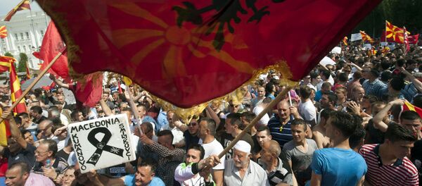 Protestos em Macedônia. - Sputnik Brasil