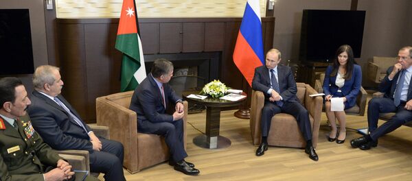 Encontro do presidente russo, Vladimir Putin, com o rei da Jordânia, Abdullah II - Sputnik Brasil