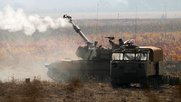 Израильские военные во время учений на границе с Сирией - Sputnik Brasil