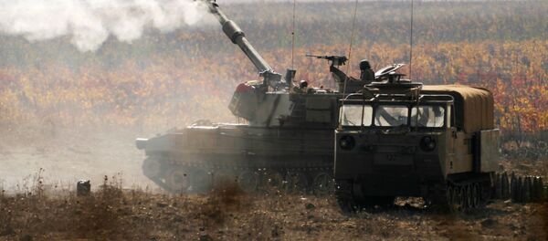 Израильские военные во время учений на границе с Сирией - Sputnik Brasil