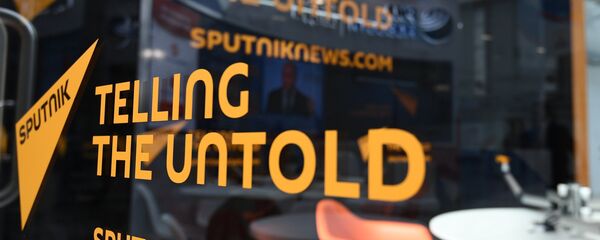 Pavilhão da Agência Internacional de Notícias e Rádio Sputnik durante as preparações para a exposição no âmbito do Fórum de Investimentos russo em Sochi - Sputnik Brasil