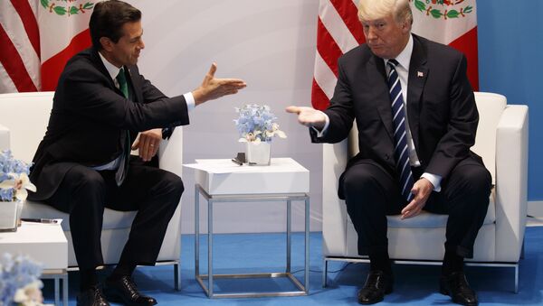 Trump e Nieto em encontro no G20, em julho de 2017. - Sputnik Brasil