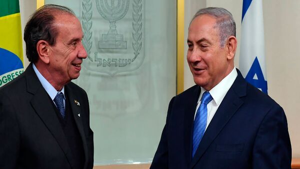 Chanceler brasileiro Aloysio Nunes se encontrou com o premiê israelense Benjamin Netanyahu - Sputnik Brasil