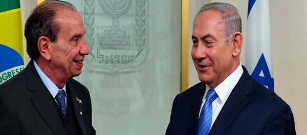 Chanceler brasileiro Aloysio Nunes se encontrou com o premiê israelense Benjamin Netanyahu - Sputnik Brasil