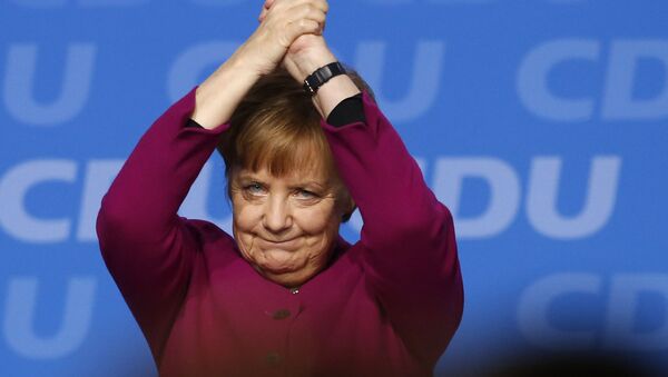 Chanceler alemã, Angela Merkel, durante o discurso no congresso do partido União Democrata-Cristã em Berlim - Sputnik Brasil