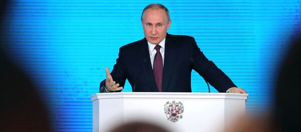 Presidente russo, Vladimir Putin, discursa perante Assembleia Federal - Sputnik Brasil