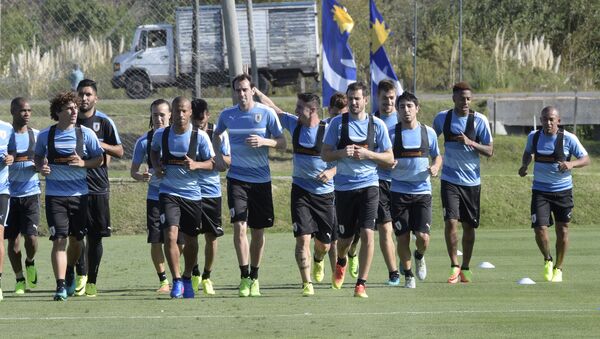Jogadores da equipe uruguaia realizam um treinamento público (foto de arquivo) - Sputnik Brasil