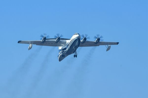 Veículo chinês AG600, a maior aeronave anfíbia do mundo, está realizando seu primeiro voo de teste - Sputnik Brasil