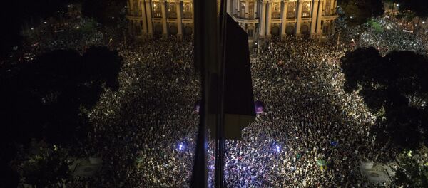 Protesto pela memória de Marielle Franco. - Sputnik Brasil