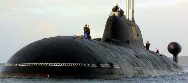 A file picture taken in Brest harbor, western France, on September 21, 2004, shows the Vepr Russian nuclear submarine of the Project 971 Shchuka-B type, or Akula-class (Shark) by NATO classification , the same type as the Nerpa Russian nuclear submarine - Sputnik Brasil