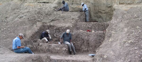 Arqueólogos trabalhando no lugar de escavações de Olorgesailie - Sputnik Brasil