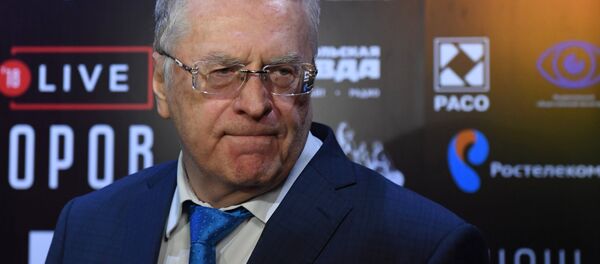 Líder do Partido Liberal Democrata, Vladimir Zhirinovsky, na noite da contagem dos votos, em 18 de março de 2018 - Sputnik Brasil