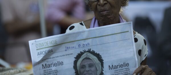 Protesto pela memória de Marielle Franco e Anderson Gomes. - Sputnik Brasil