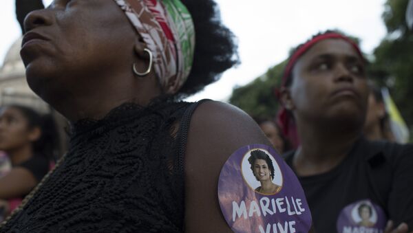 Protesto pela memória de Marielle Franco. - Sputnik Brasil