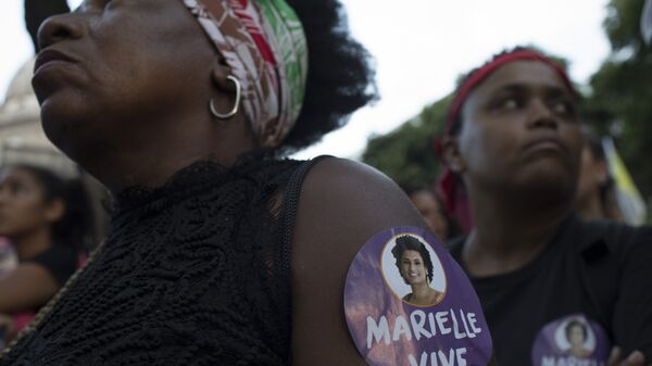 Protesto pela memória de Marielle Franco. - Sputnik Brasil